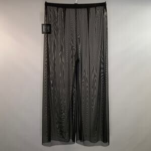 NORMA KAMALI Size XL Black Nylon Blend Sheer Dress Pants